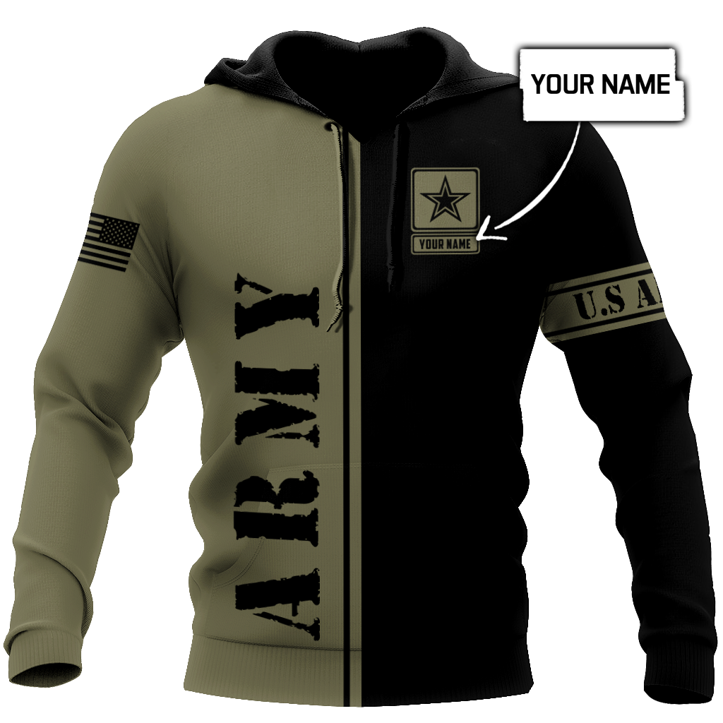 Custom name US Army Veteran Basic 3d printed shirts Proud Military