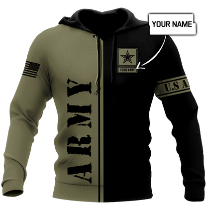 Custom name US Army Veteran Basic 3d printed shirts Proud Military