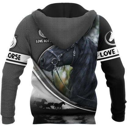 Beautiful Friesian Horse 3D All Over Printed Hoodie For Men And Women VP19112002