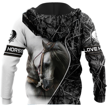 Beautiful White Horse 3D All Over Printed Shirts For Men And Women TR1911202CL
