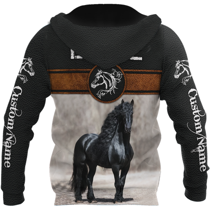 Personalized Name Friesian Horse Lovers 3D All Over Printed Unisex Shirts