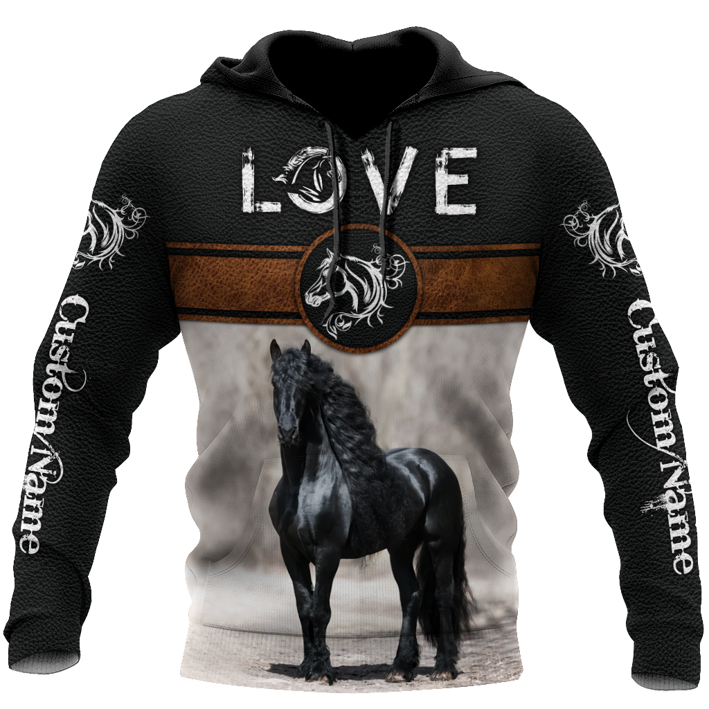 Personalized Name Friesian Horse Lovers 3D All Over Printed Unisex Shirts