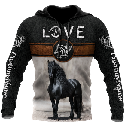 Personalized Name Friesian Horse Lovers 3D All Over Printed Unisex Shirts