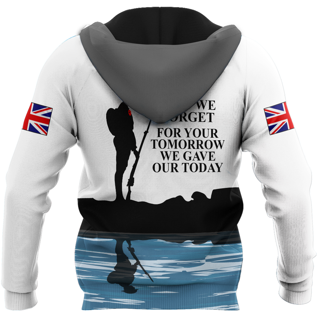 Lest we forget Honor the fallen UK Veteran 3D print shirts