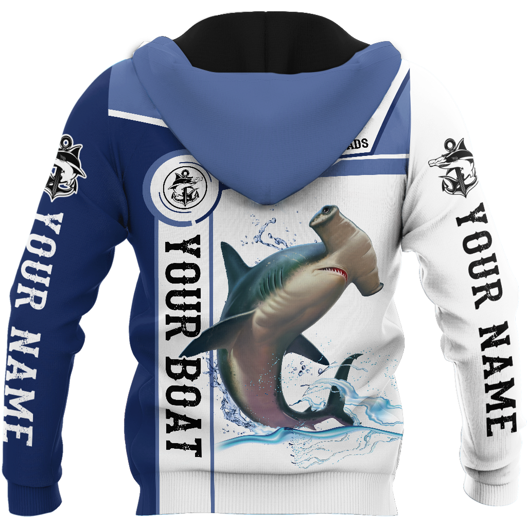 Custom name Hammerhead shark fishing team Catch and Release 3D Design print shirts