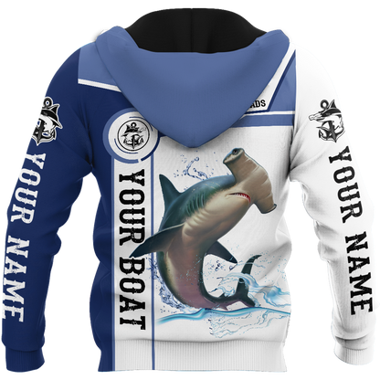 Custom name Hammerhead shark fishing team Catch and Release 3D Design print shirts