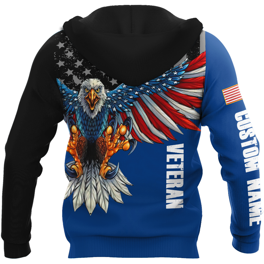 Custom name US Navy Veteran Eagle 3d printed shirts Proud Military