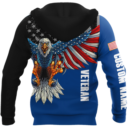 Custom name US Navy Veteran Eagle 3d printed shirts Proud Military