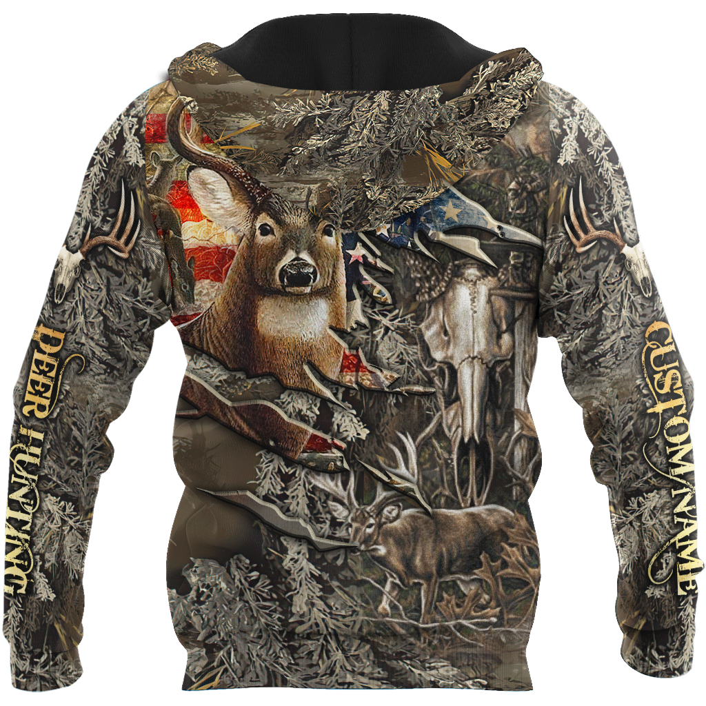 Deer Hunting Personalized Name 3D All Over Printed Shirts