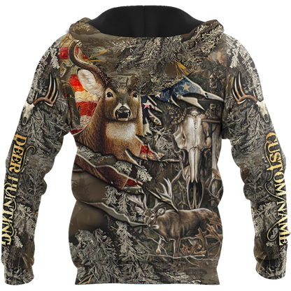 Deer Hunting Personalized Name 3D All Over Printed Shirts