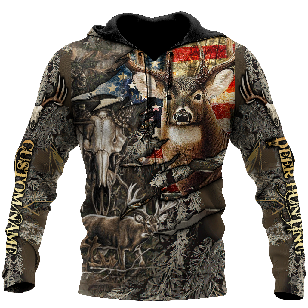 Deer Hunting Personalized Name 3D All Over Printed Shirts