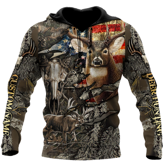 Deer Hunting Personalized Name 3D All Over Printed Shirts