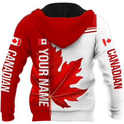 Canada Day No24 Personalized Maple Leaf Pullover Premium Unisex Hoodie