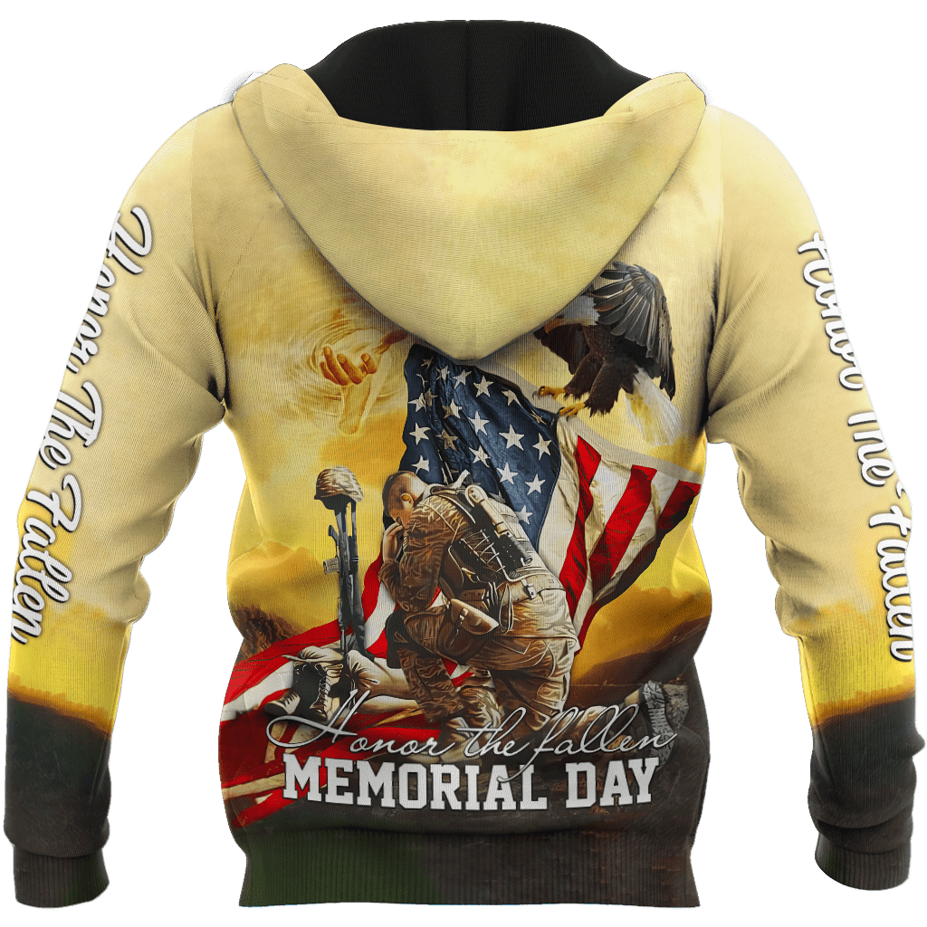 Honor the Fallen Memorial Day US Veteran 3D All Over Printed Unisex Hoodie