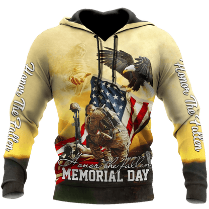 Honor the Fallen Memorial Day US Veteran 3D All Over Printed Unisex Hoodie