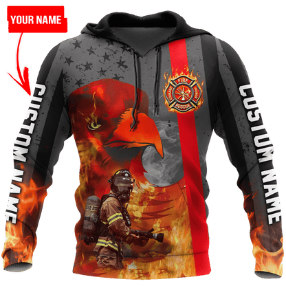 Customize Name Firefighter 3D All Over Printed Unisex Shirts