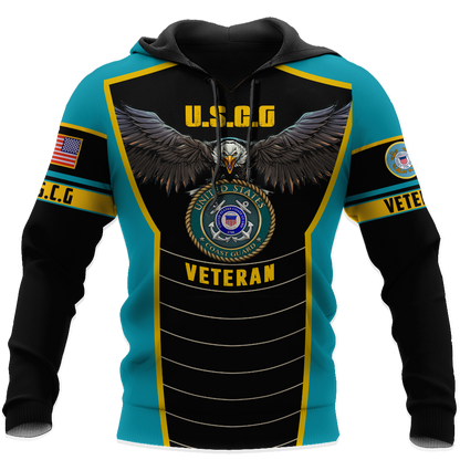 U.S Coast Guard veteran Eagle Pride design 3d print shirts Proud Military
