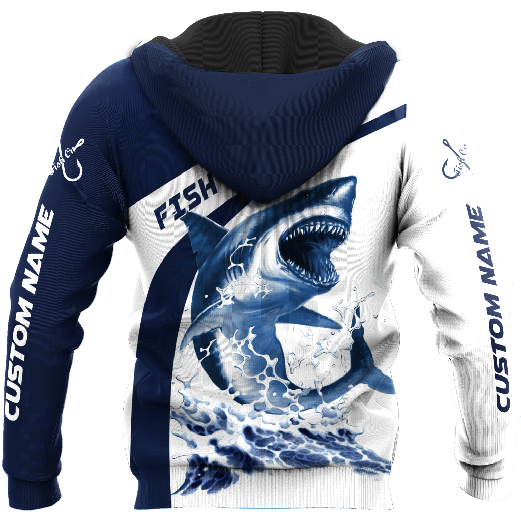 Custom name Shark fishing design 3d print shirts