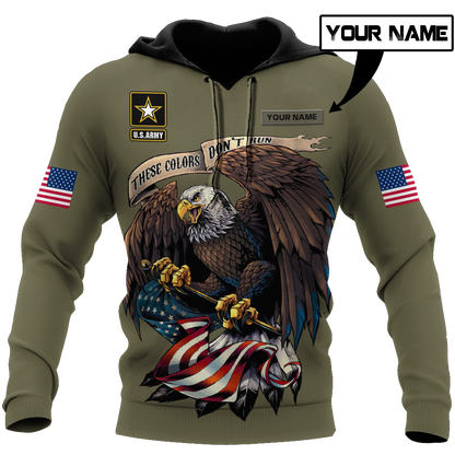 Custom name US Army Veteran Basic Eagle 3d printed shirts Proud Military