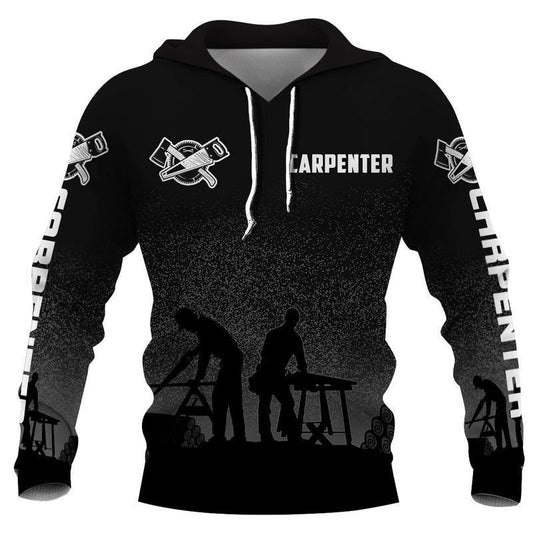 Personalized Name Carpenter 3D All Over Printed Unisex Shirts Black