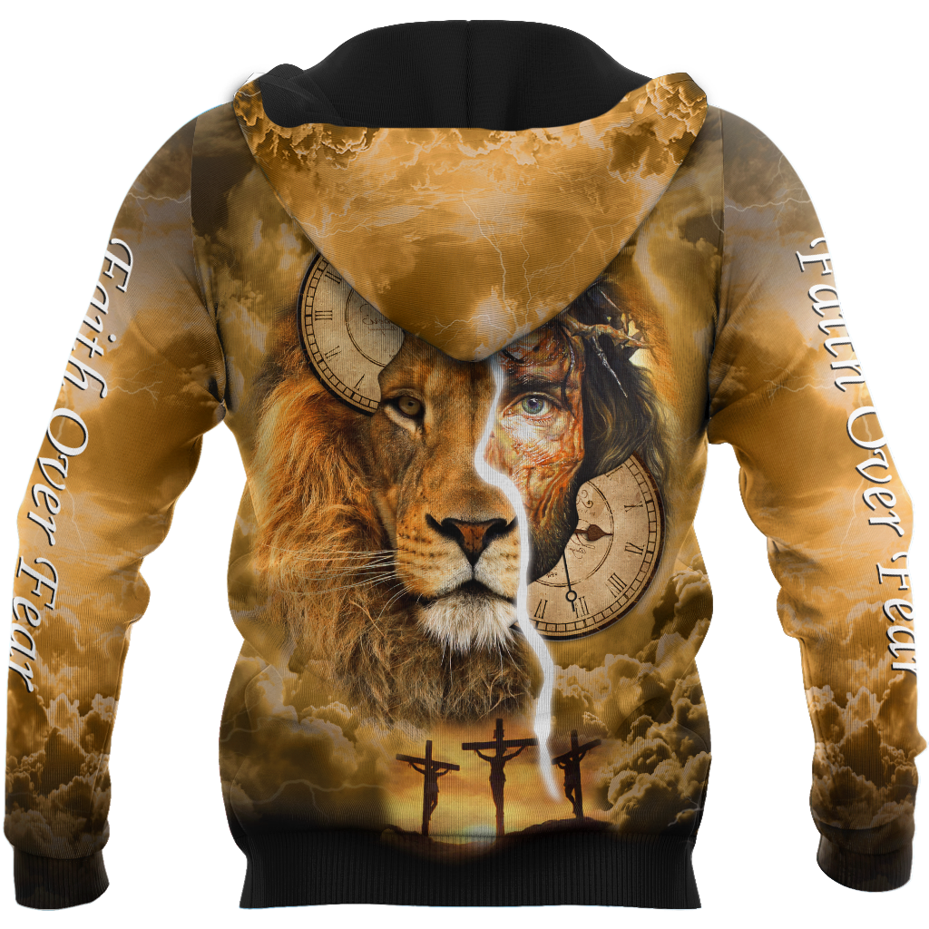 Failth Over Fear Lion Jesus 3D All Over Printed Shirts
