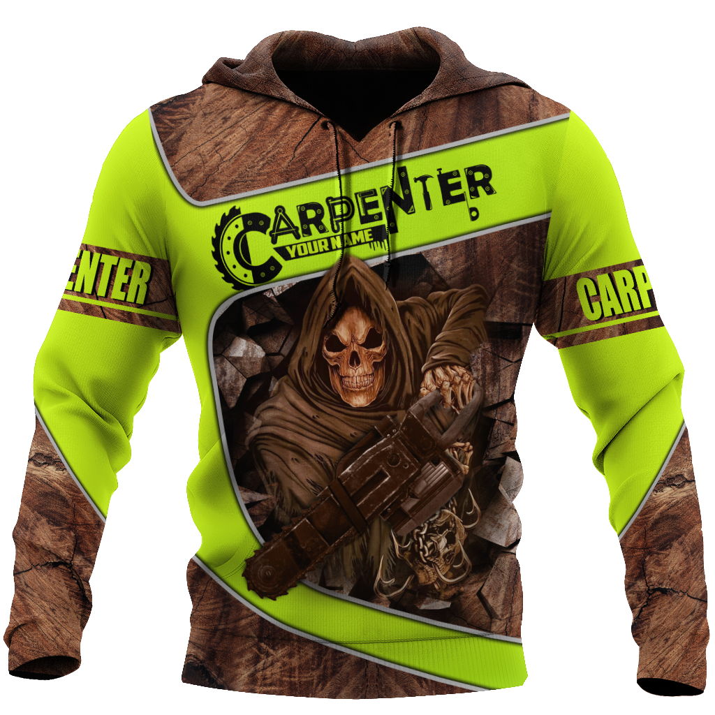 Personalized Name Carpenter 3D All Over Printed Unisex Shirts Wood Pattern