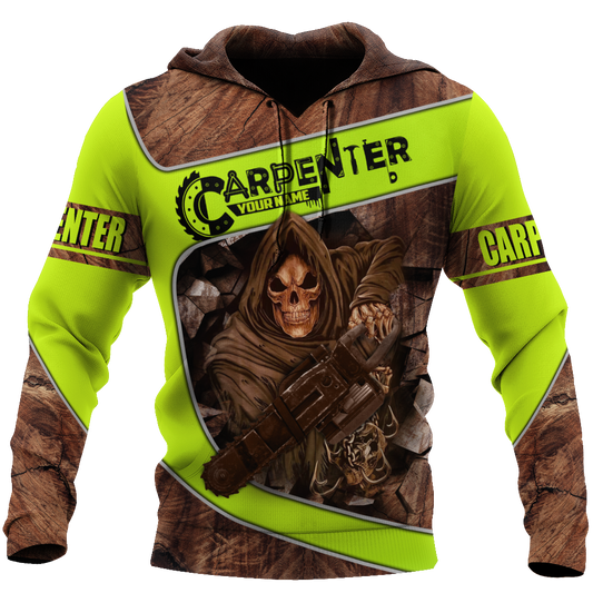 Personalized Name Carpenter 3D All Over Printed Unisex Shirts Wood Pattern