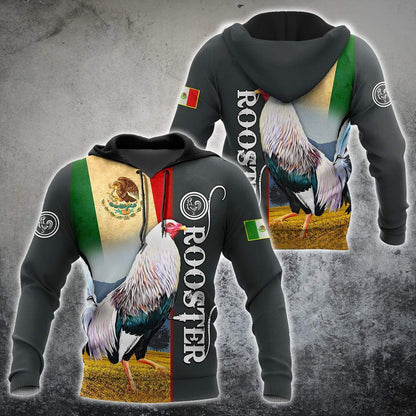 Rooster Mexico 3D All Over Printed Hoodie
