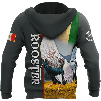 Rooster Mexico 3D All Over Printed Hoodie