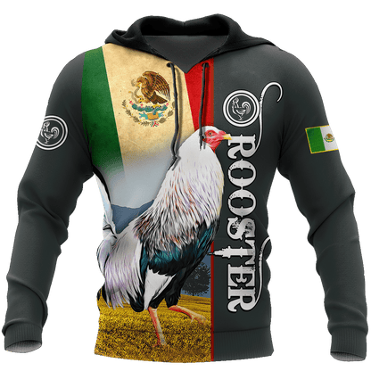 Rooster Mexico 3D All Over Printed Hoodie