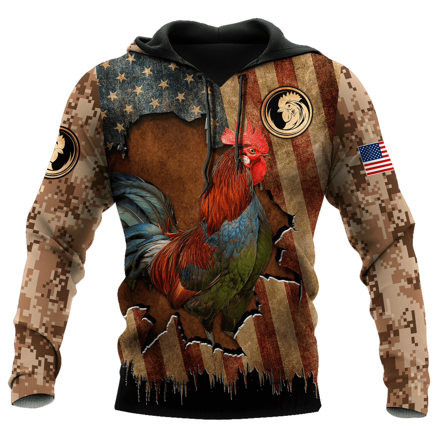 Rooster 3D Printed Unisex Shirts Pi22052102