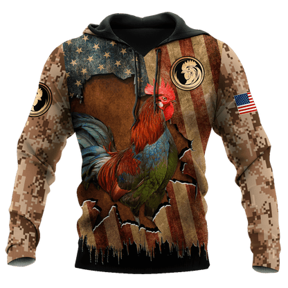 Rooster 3D Printed Unisex Shirts Pi22052102