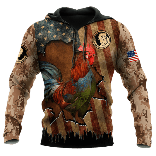 Rooster 3D Printed Unisex Shirts Pi22052102