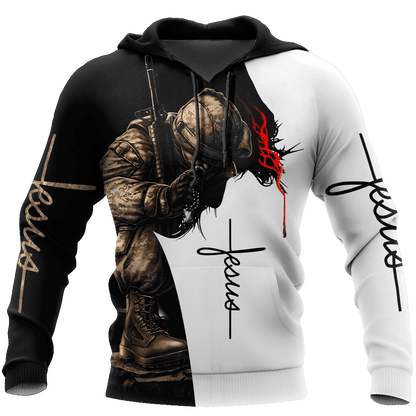 Jesus Christ Veteran 3D Printed Hoodie, T-Shirt for Men and Women