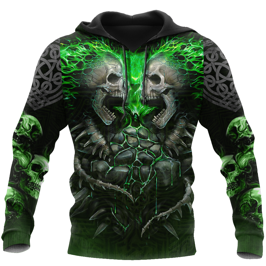 Irish Skull 3D All Over Printed Shirts For Men and Women