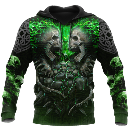 Irish Skull 3D All Over Printed Shirts For Men and Women