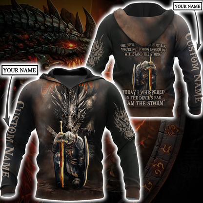 Dragon Knight Templar God Today I Whispered 3D Hoodie Shirt For Men And Women Custom Name Ver2