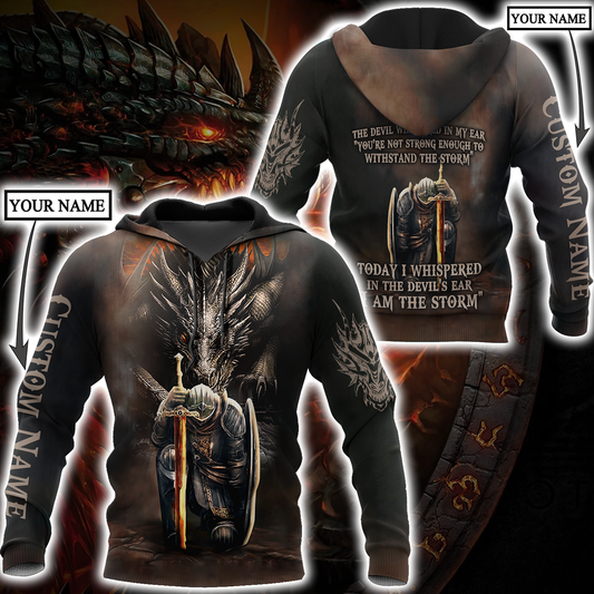Dragon Knight Templar God Today I Whispered 3D Hoodie Shirt For Men And Women Custom Name Ver2