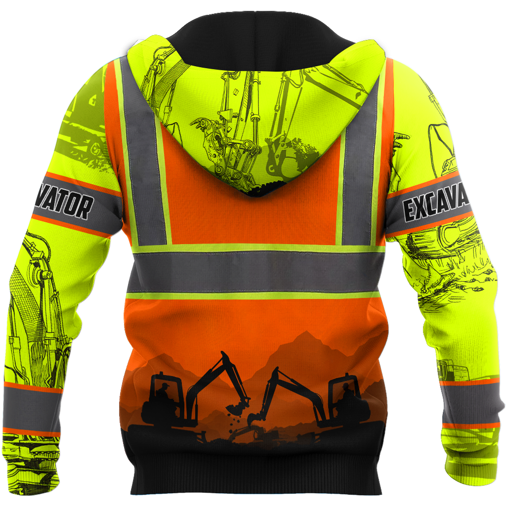 Excavator Safety Persionalized 3D All Over Printed Hoodie And Shirts