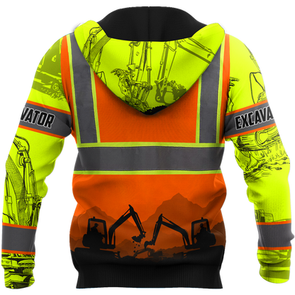 Excavator Safety Persionalized 3D All Over Printed Hoodie And Shirts