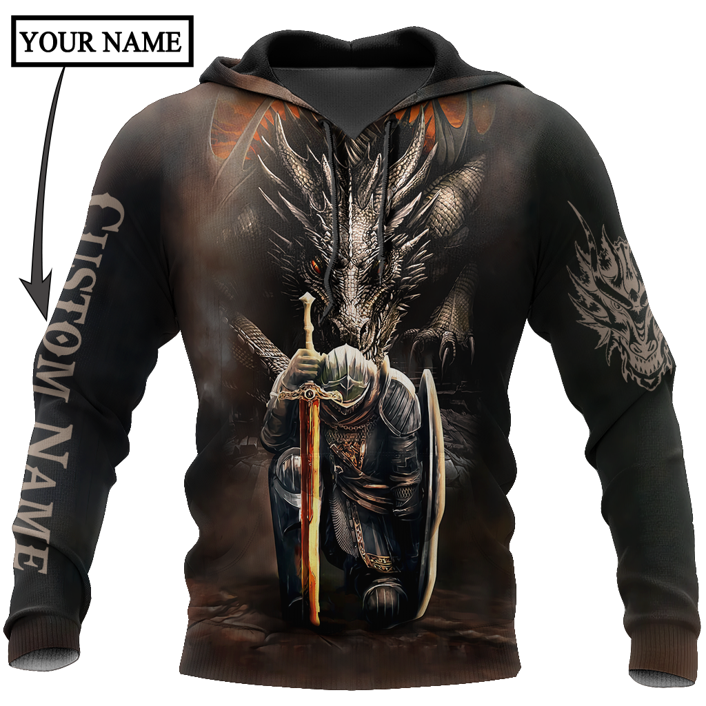 Dragon Knight Templar God Today I Whispered 3D Hoodie Shirt For Men And Women Custom Name Ver2