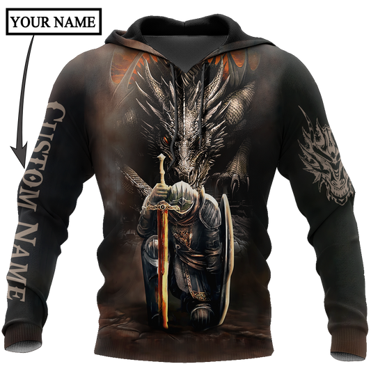 Dragon Knight Templar God Today I Whispered 3D Hoodie Shirt For Men And Women Custom Name Ver2