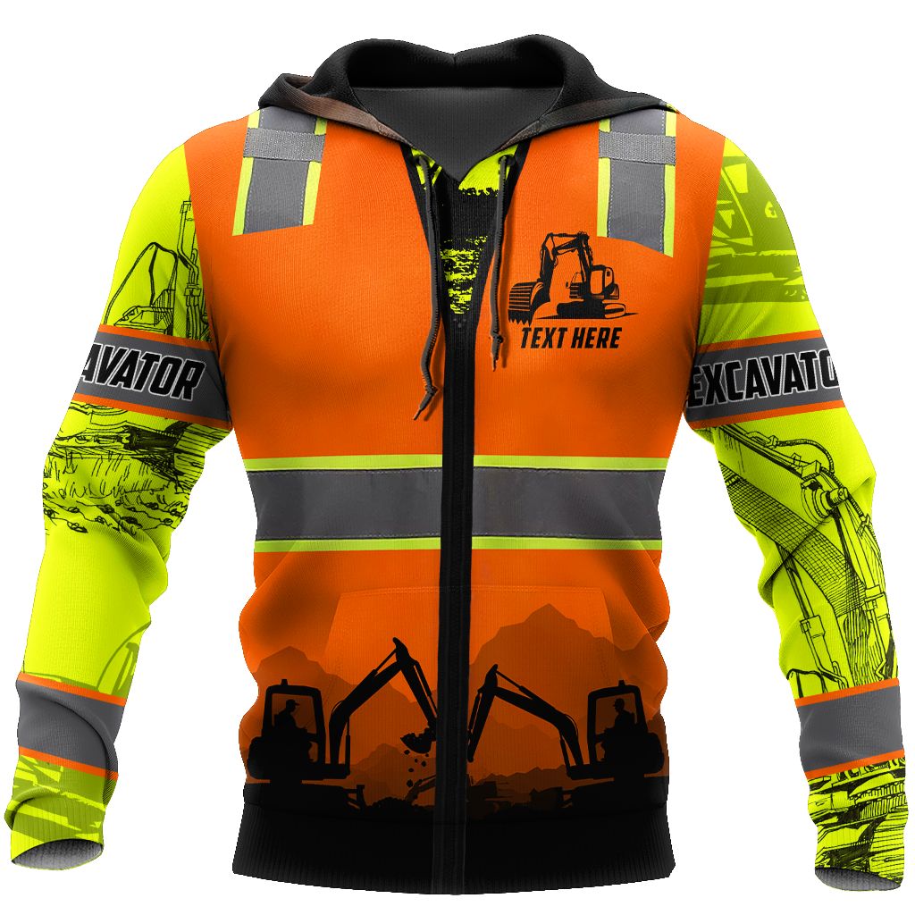 Excavator Safety Persionalized 3D All Over Printed Hoodie And Shirts