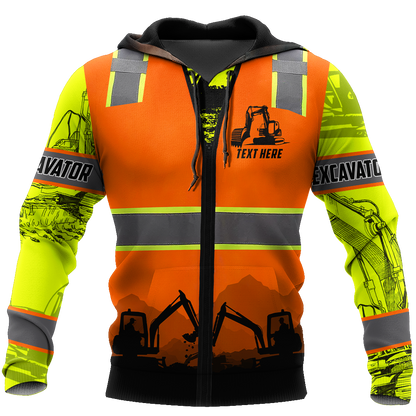 Excavator Safety Persionalized 3D All Over Printed Hoodie And Shirts
