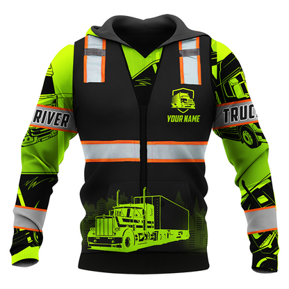 Premium Trucker Personalized Name 3D All Over Printed Unisex Shirts