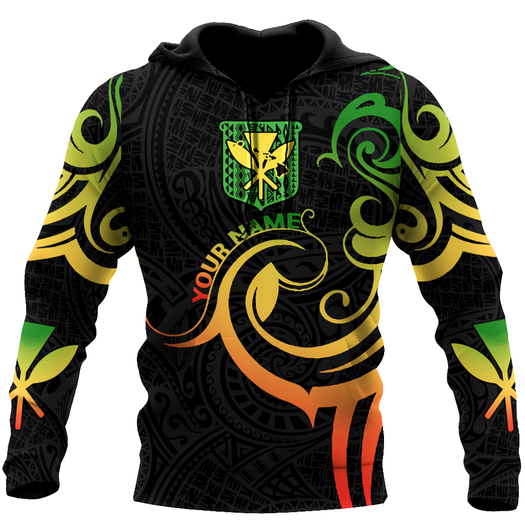 Polynesian Kanaka Hawaii Peronalized Name 3D Unisex Hoodie