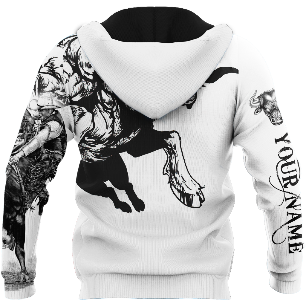 Personalized Name Bull Riding 3D All Over Printed Unisex Shirts Bull Tattoo