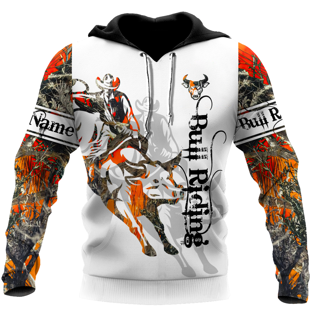 Personalized Name Bull Riding 3D All Over Printed Unisex Shirts Tattoo Ver 3