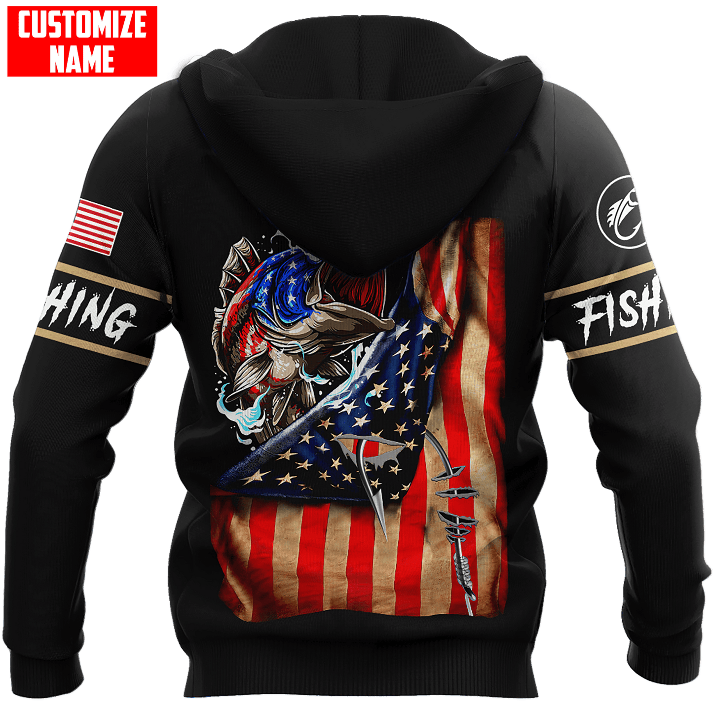 Fishing Skull Reaper American Flag Custom name fishing shirt for men and women