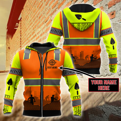Bricklayer Safety Custom Name 3D All Over Printed Shirts